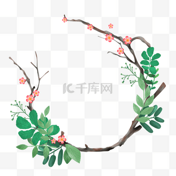 绿色植物装饰边框