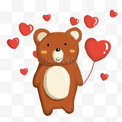 爱心棕色小熊
