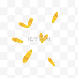 手绘花瓣黄色漂浮通用词