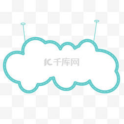 mac展示图片_卡通手绘吊着的云朵展示牌