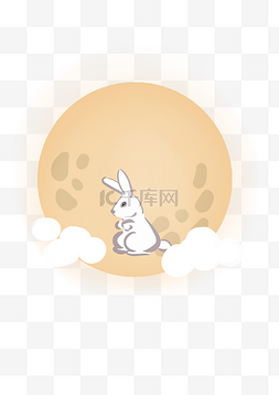 中秋节卡通手绘图案玉兔