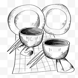 碗筷图片_摆放整齐的餐具