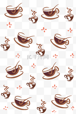 咖啡图片_咖啡底纹插画