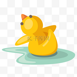 游泳的的鸭子图片_手绘可爱的游泳小鸭子