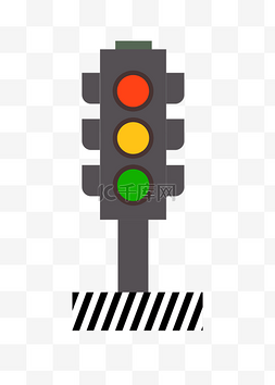 灰色立体红绿灯插图