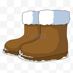 冬季女靴主图图片_卡通冬季小物手绘插画