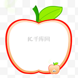 红色苹果图片_红色的苹果边框插画