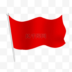 中国红胜利旗帜插画