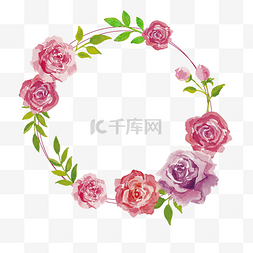 小清新温馨粉色花朵边框