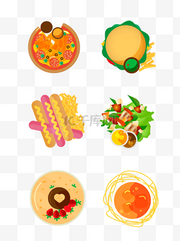手绘食物中餐图片_食物图案装饰元素背景