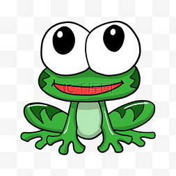可爱小青蛙图片_绿色可爱小青蛙卡通插画