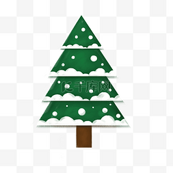 雪松树图片_圣诞节雪花树可爱平安夜PNG