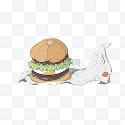 快餐美味汉堡包插画