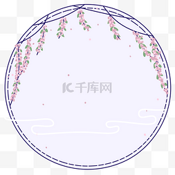紫色典雅花藤边框元素素材PNG图片