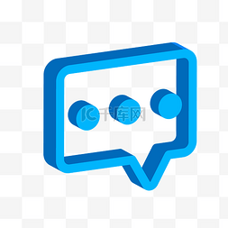 小图标图片_蓝色短信信息通讯2.5D简历小图标