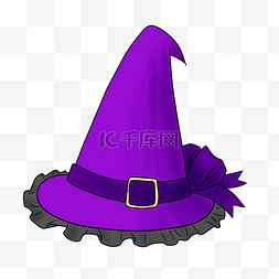 创意帽子插画图片_万圣节紫色帽子插画