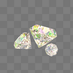 水晶钻石免抠png图片_C4D立体水晶发光钻石
