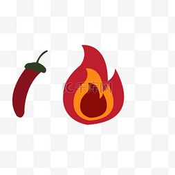 矢量辣椒和火