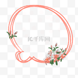 手绘彩绘花卉图片_橘红色花卉边框