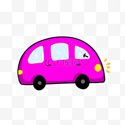 紫色亮灯的半圆形可爱小车