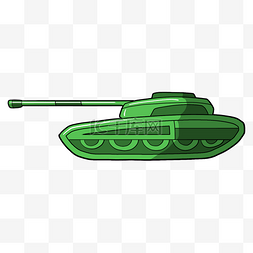 手绘坦克图片_绿色的坦克手绘插画