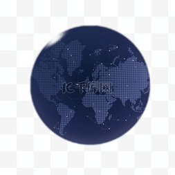 蓝色的世界地图图片_蓝色的地图背景免抠图