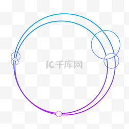 边框发光圆形图片_蓝紫渐变色科技感外发光几何圆形