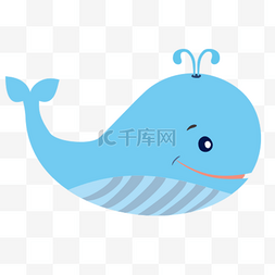 可爱卡通鲸鱼图片_蓝色大鲸鱼矢量元素