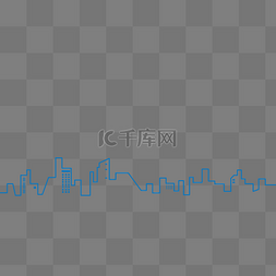 城市轮廓轮廓图片_蓝色城市线条轮廓分割线