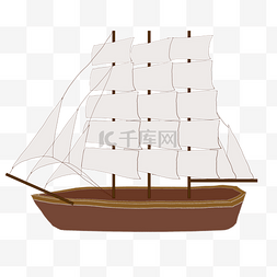 白色的轮船图片_白色轮船卡通插画