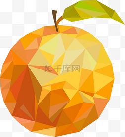 几何橙子色块橙子矢量设计水果图