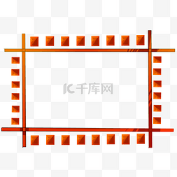 中国风黄色四方形边框