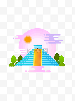 北美墨西哥标志建筑玛雅金字塔矢