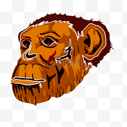 手绘插图动物猴子PSD源文件