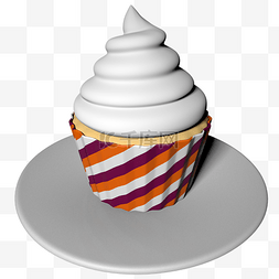 C4D冰淇淋杯子蛋糕点心蛋糕PNG免扣