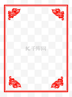 春节新年中国风红色边框元素