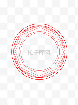 红色古典圆框图片_中国风喜庆边框元素之复古古典图