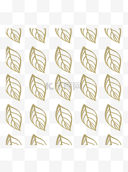 底纹植物手绘图片_手绘线条金色树叶植物纹理底纹设