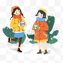 大雪节气女孩