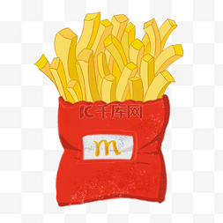 麦当劳薯条食物插画