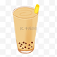 下午茶饮品珍珠奶茶插画