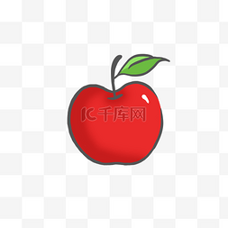 水果简笔画图片_红色卡通苹果PNG