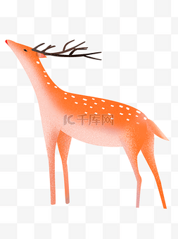 森林插画小动物图片_清新森林动物小鹿设计