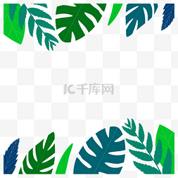 叶子绿色植物边框海报装饰