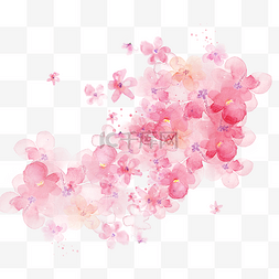 手绘水彩粉色花瓣