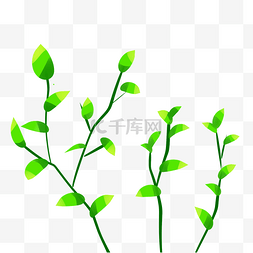 绿色传统植物绿叶元素
