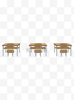 简约教室课桌装饰元素