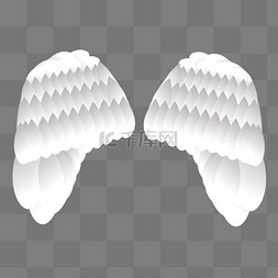 天使的翅膀白色的图片_白色的漂亮翅膀插画