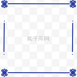 简洁文艺小清新图片_蓝色系手绘简约文艺清新边框透明