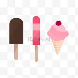 冰淇淋棒冰图片_夏日卡通手绘美味冰淇淋